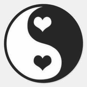 Ying-Yang Love Classic Round Sticker