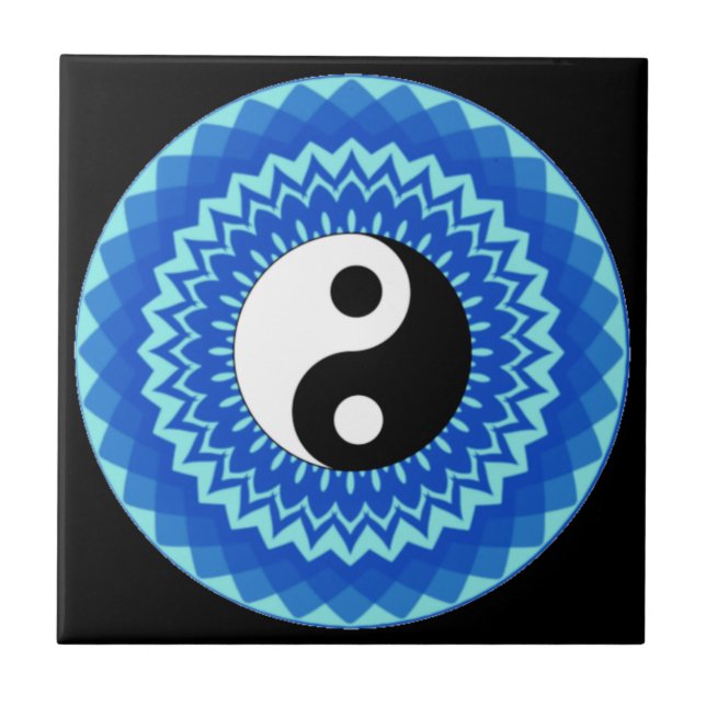 Ying yang mandala design ( yin and yang symbol)  tile (Front)