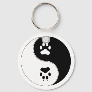 Ying Yang Paw Print Key Ring