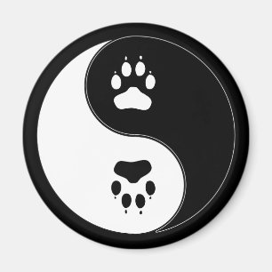 Ying Yang Paw Print Magnet