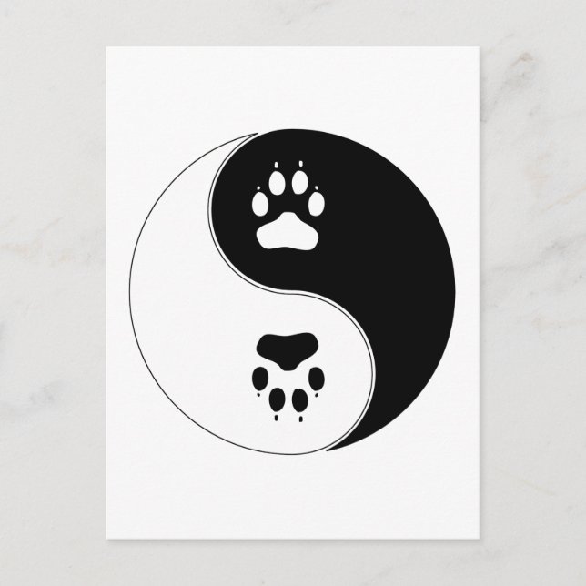 Ying Yang Paw Print Postcard (Front)