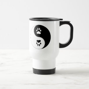 Ying Yang Paw Print Travel Mug