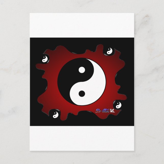 YING YANG RED BACKGROUND PRODUCTS POSTCARD (Front)