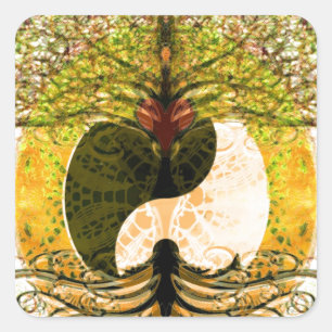 Ying Yang Square Sticker