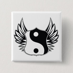 Ying Yang Wings 15 Cm Square Badge