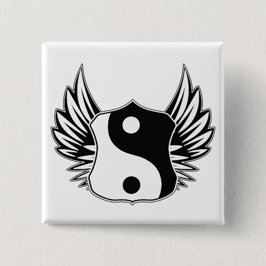 Ying Yang Wings 15 Cm Square Badge