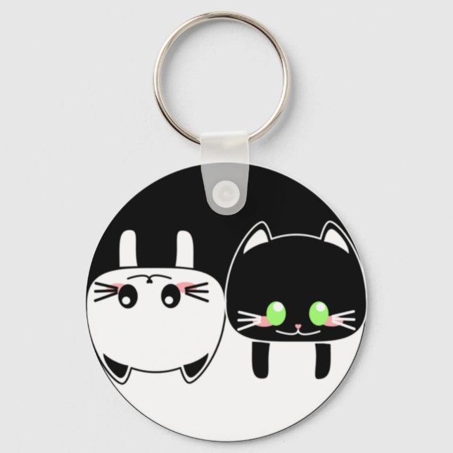 YingYang Cats Key Ring (Front)