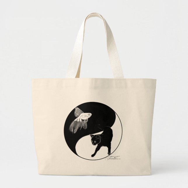 YinYang Fish and Cat Bag (Front)