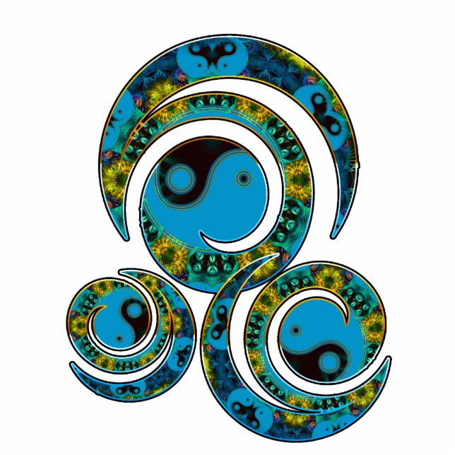 YinYang Fractal Swirl Sculpture Photo Sculpture Magnet (Front)