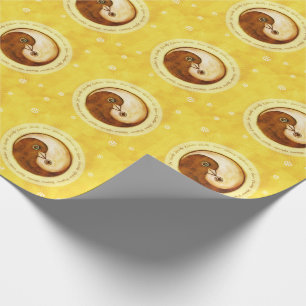 YinYang gold doves of peace wrapping paper