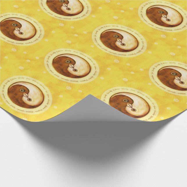 YinYang gold doves of peace wrapping paper (Corner)