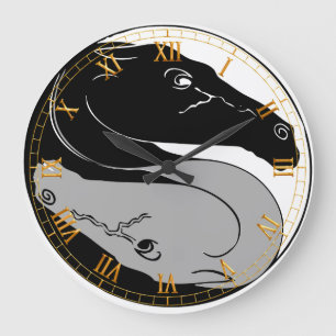 YinYang Horses Wall Clock