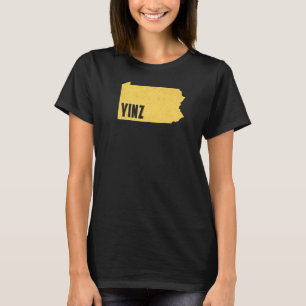 Yinz Pittsburgh Pennsylvania Home State Shape Dist T-Shirt