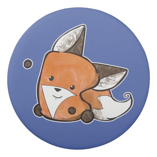 Yip Marshmallow Fox Round Eraser | Zazzle.co.uk