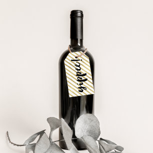 Yippee Black & Faux Gold Stripe Gift Tags