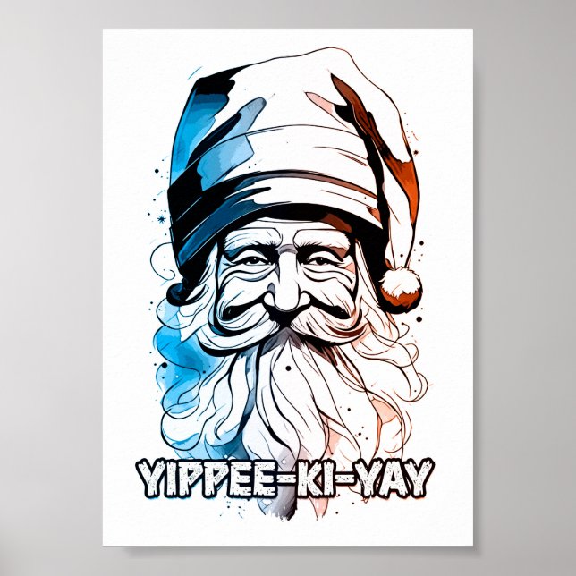 Yippee Ki Yay Funny Christmas Quote Pop Culture Poster (Front)