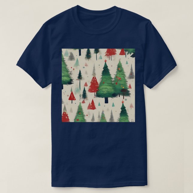 Ykomow Christmas Trees Womens Holiday Pine Tree Xm T-Shirt (Design Front)