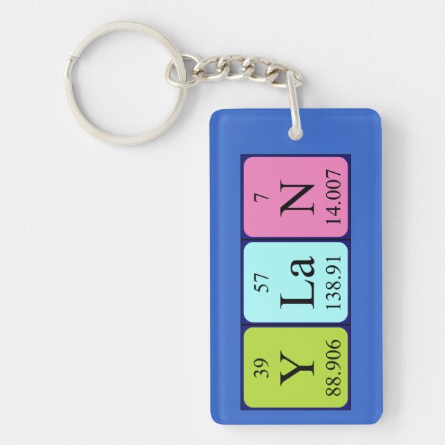 Ylan periodic table name keyring (Front)