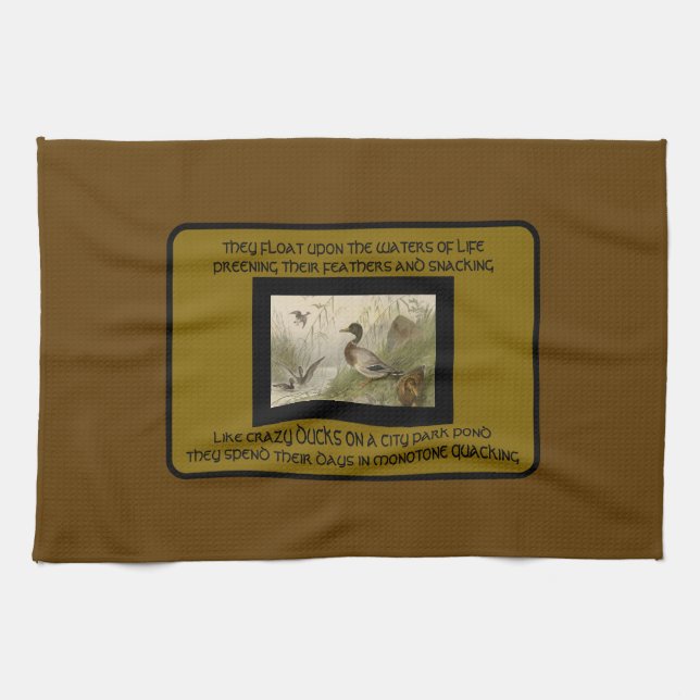 YNOTME Monotone Quacking3  Tea Towel (Horizontal)