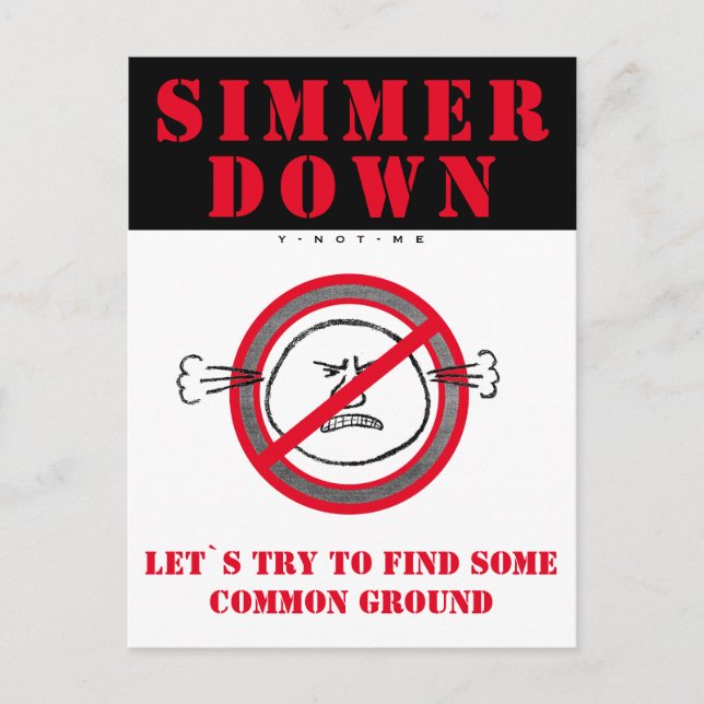 YNOTME Postcard SIMMER DOWN (Front)