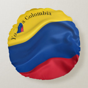 Yo Amo A Colombia Flag  Round Cushion