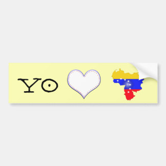 Yo amo a Venezuela with venezuela flag Bumper Sticker