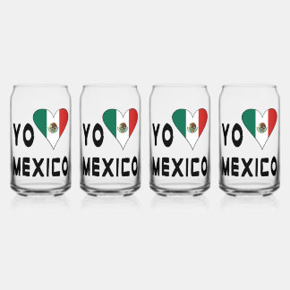Yo Amo Mexico Can Glass