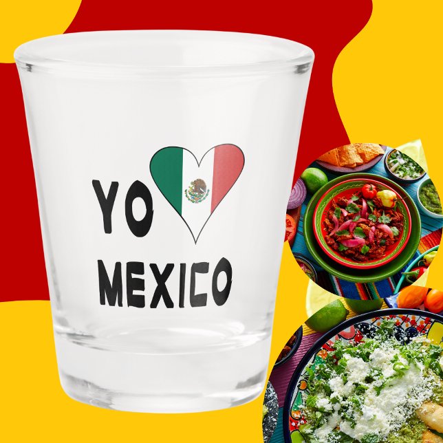 Yo Amo Mexico Flag Heart  Shot Glass (Creator Uploaded)