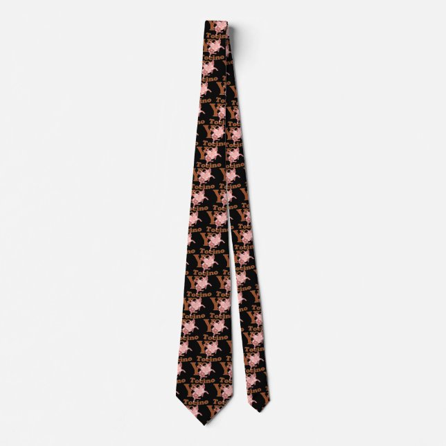 Yo Amo Tocino spanish I LOVE BACON flying pig Tie (Front)