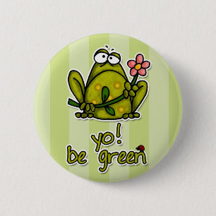 yo! be green 6 cm round badge