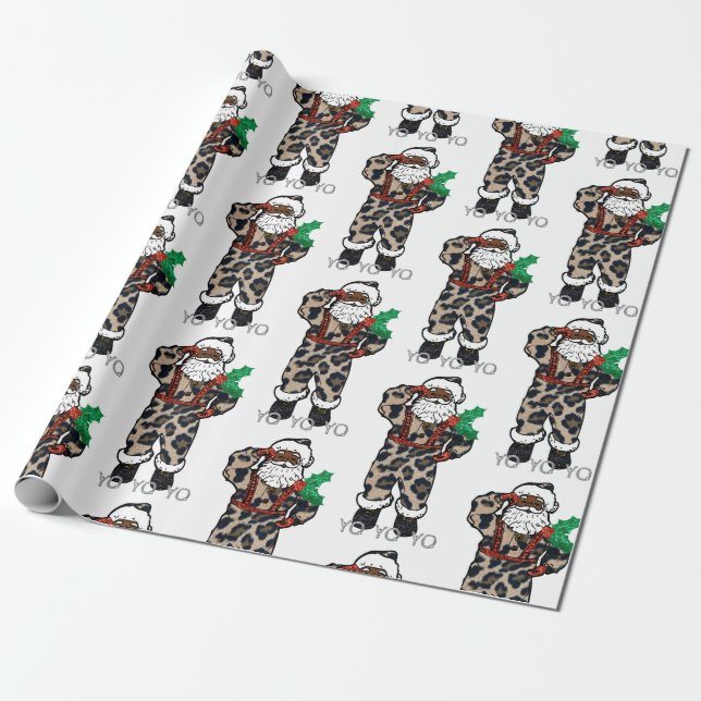 yo black santa wrapping paper (Unrolled)