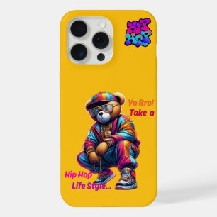 “Yo Bro!” Take a HipHop Lifestyle - Bear Rap Style iPhone 15 Pro Max Case