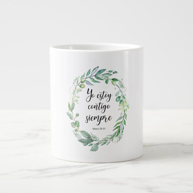 Yo estoy contigo siempre - Spanish bible verse Large Coffee Mug (Front)