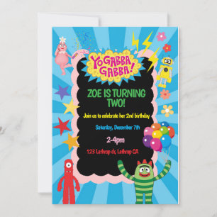 Yo Gabba Gabba Birthday Invitation