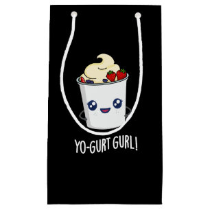 Yo-gurt Gurl Funny Yogurt Pun Dark BG Small Gift Bag