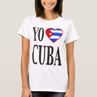 Yo Heart Cuba (I Love Cuba) with Cuban Flag Heart T-Shirt