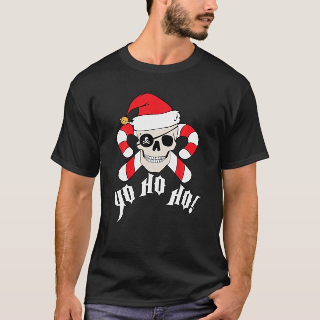 Yo Ho Ho Christmas | Pirate Party Season Funny Gif T-Shirt (Front)