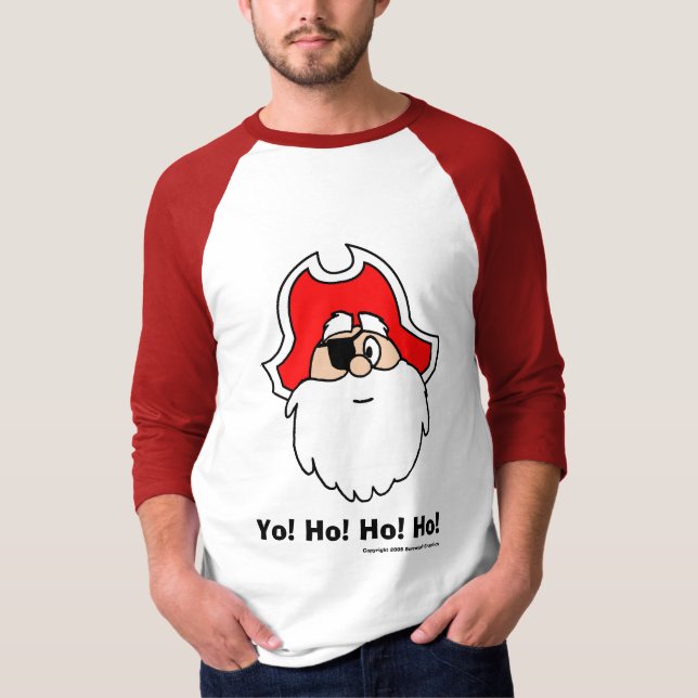 Yo! Ho! Ho! Ho! Basic 3/4 Sleeve Raglan T-Shirt (Front)