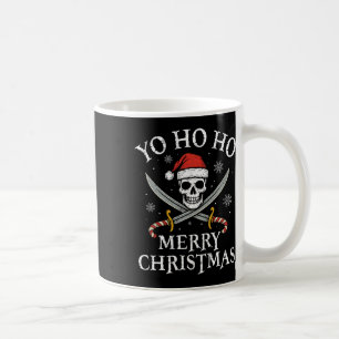 Yo Ho Ho Merry Christmas Holiday Pirate Santa Hat Coffee Mug