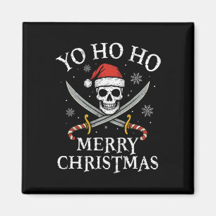 Yo Ho Ho Merry Christmas Holiday Pirate Santa Hat Magnet