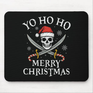 Yo Ho Ho Merry Christmas Holiday Pirate Santa Hat Mouse Mat