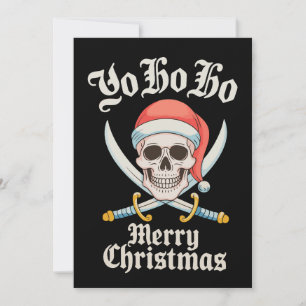 Yo Ho Ho Merry Christmas Pirate Xmas Skull Holiday Card