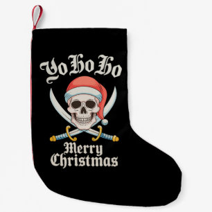 Yo Ho Ho Merry Christmas Pirate Xmas Skull Holiday Small Christmas Stocking