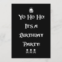 Yo Ho Ho Pirate Birthday Party Invitation