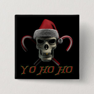 Yo Ho Ho Pirate Santa 15 Cm Square Badge