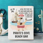 Yo Ho Ho Pirate Santa Rum Beach Christmas Wooden Box Sign<br><div class="desc">Ahoy! Add some fun to your holiday decor with this Christmas wood box sign that puts a pirate twist to the tune of "The Little Drummer Boy". Features a watercolor pirate Santa on the beach with a tropical coconut drink in one hand and a bottle of rum in the other...</div>