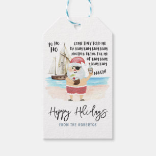 Yo Ho Ho Pirate Santa Rum Funny Christmas Gift Tags