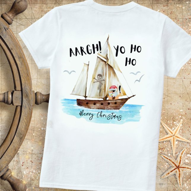 Yo Ho Ho Pirate Santa Ship Merry Christmas T-Shirt (Creator Uploaded)