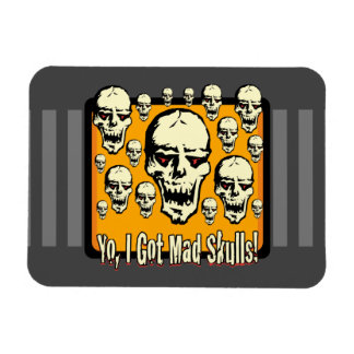 Yo I Got Mad Skulls Frame Gfx Grey Stripes Magnet