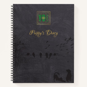 YO LUSH logo fan Black Pet Name Notebook